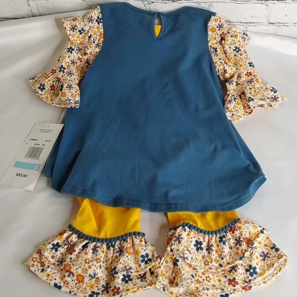'RARE EDITIONS' TOP & PANTS GIRAFFE OUTFIT 2-PIECE SET